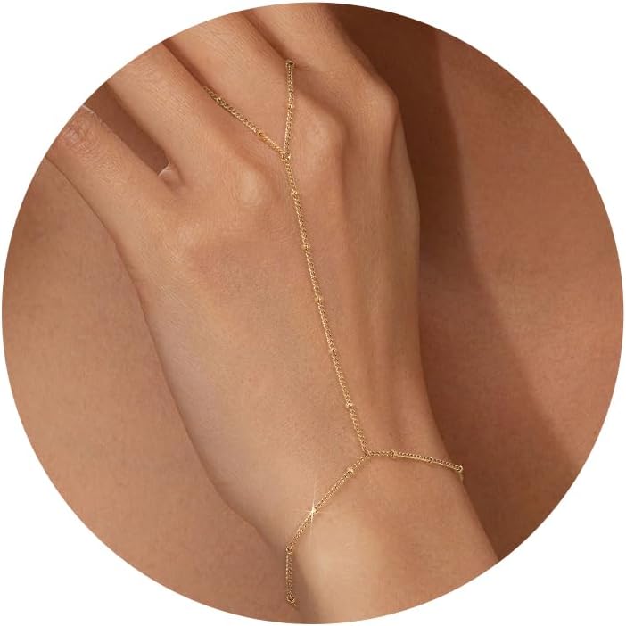 adoyi Gold Bracelets for Women, 14K Gold Plated Stackable Bracelet Stack Set Adjustable Charm Paperclip Chain Cuban Link Layered Waterproof Jewelry Sets Gifts for Womens 6.0/6.8/7.2" - Image 1